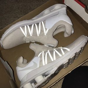 All white nike shox gravity